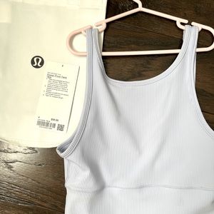 Lululemon power pivot tank rib size 4 pastel blue